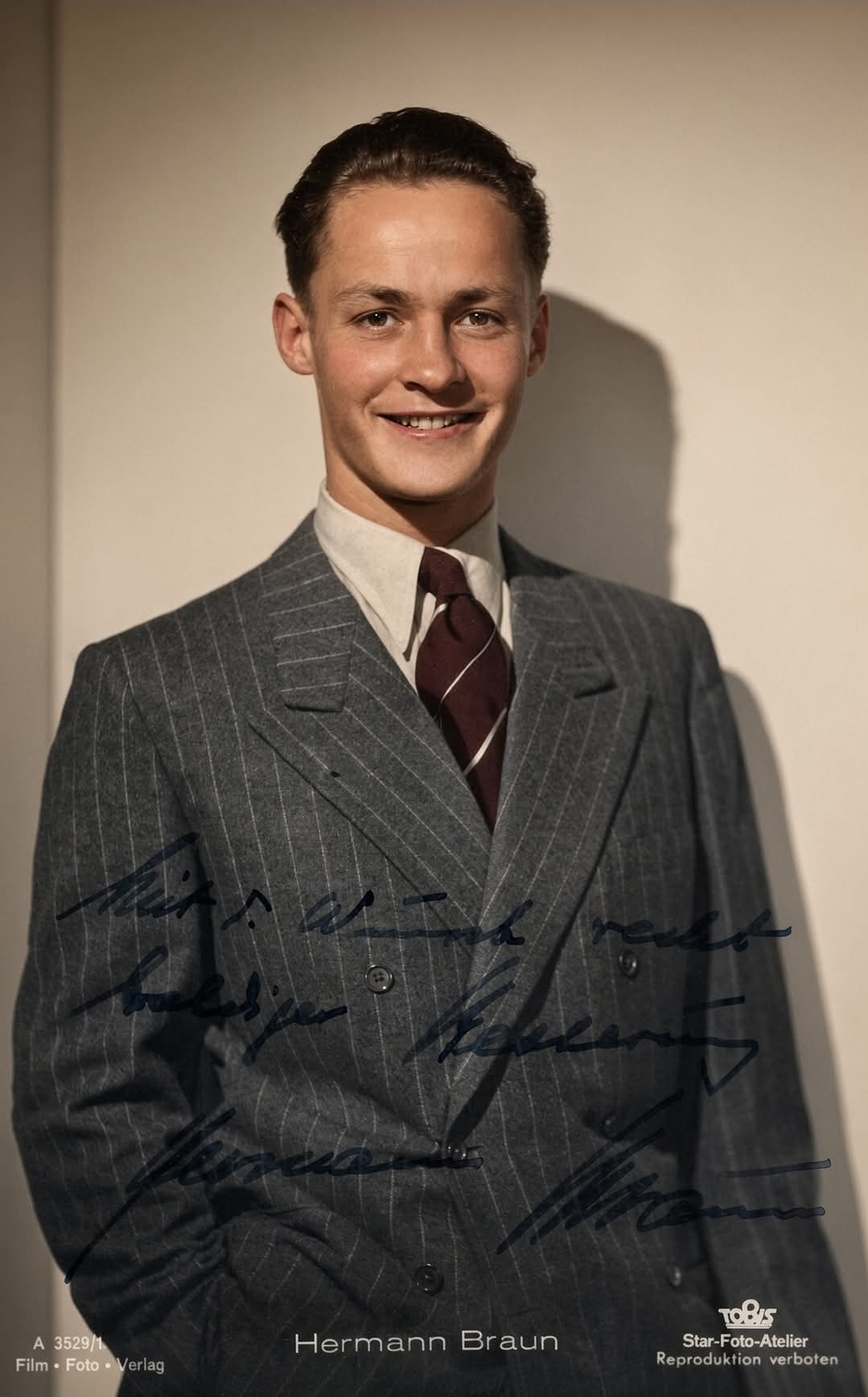 Hermann Braun — signed autograph card