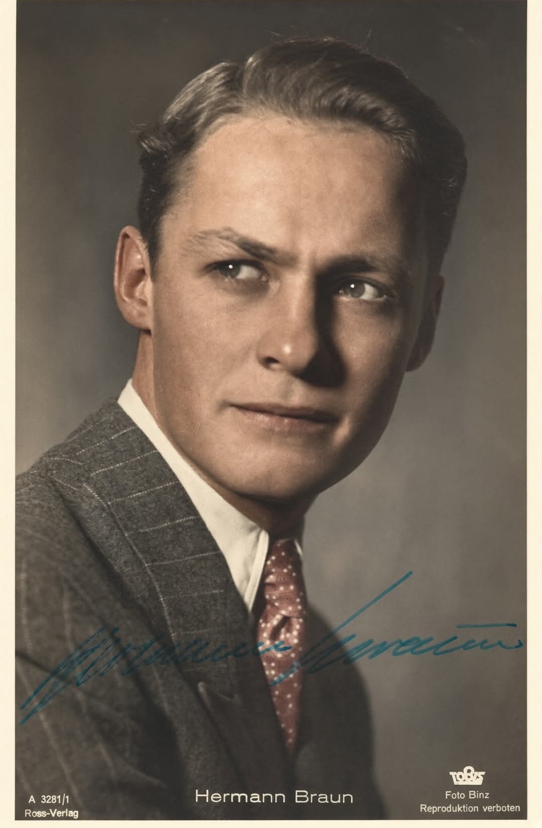 Hermann Braun — signed autograph card